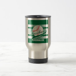 Caneca Térmica Estilo retro verde escuro do basebol