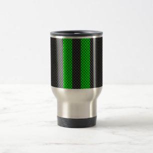 Caneca Térmica Estilo verde da fibra do carbono que compete