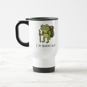 Caneca Térmica Estou Exausto Design de Rã Engraçado de Trilha