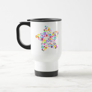 Caneca Térmica Estrela floral colorida bonito