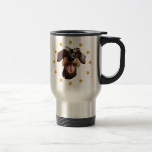 Caneca Térmica Estrelas de Dachshund com Cabeação Wireada