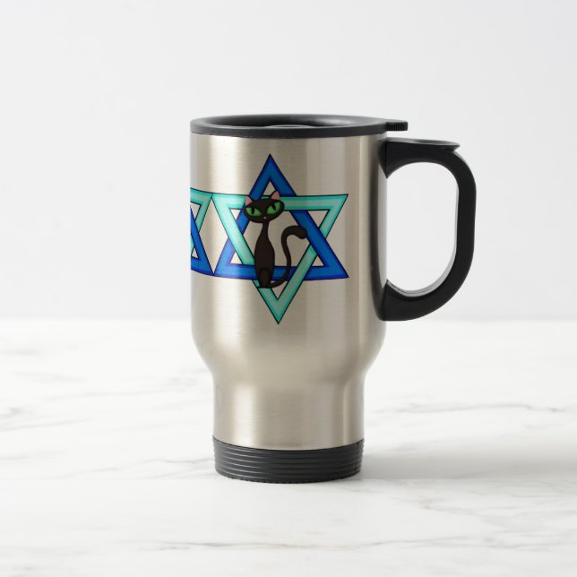 Caneca Térmica Estrelas de Gatos Judeus (Direita)
