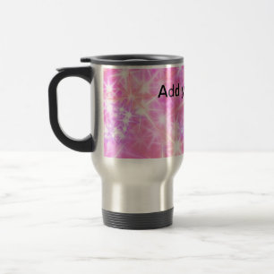 Caneca Térmica Estrelas simples de brilho rosa vermelho adicione