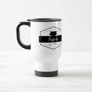 Caneca Térmica Etiqueta Preta Simples