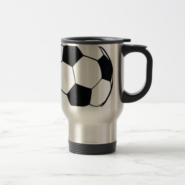 Caneca Térmica Eu adoro futebol (futebol) coração do jogo: Eu ado (Direita)