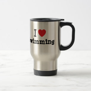 Caneca Térmica Eu adoro Nadar coração personalizado personaliza