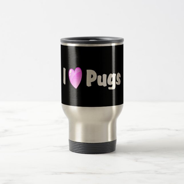 Caneca Térmica Eu Adoro Pugs (Centro)