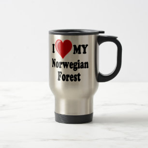 Caneca Térmica Eu amo (coração) meu gato norueguês da floresta