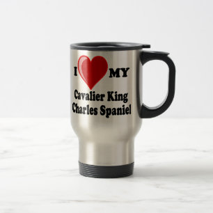 Caneca Térmica Eu amo (coração) meu Spaniel de rei Charles