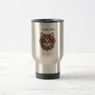 CANECA TÉRMICA EU AMO GATOS ARTE INCRÍVEL GATOS LOVERS DESIGN
