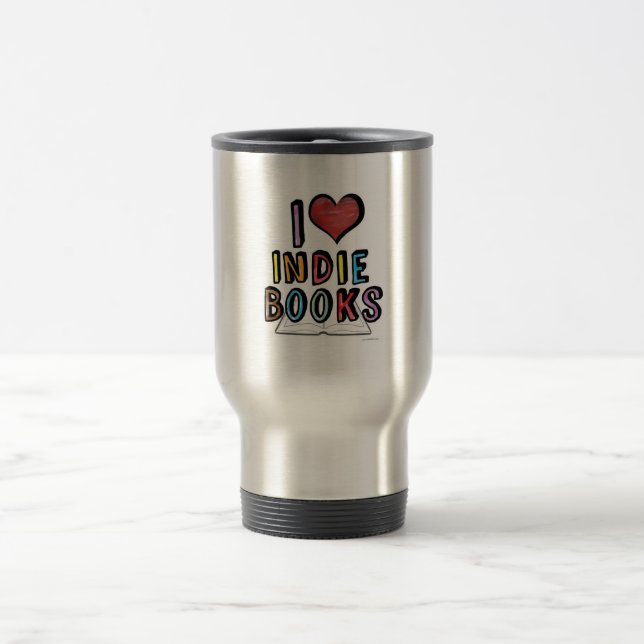 Caneca Térmica Eu amo livros Indie (Centro)