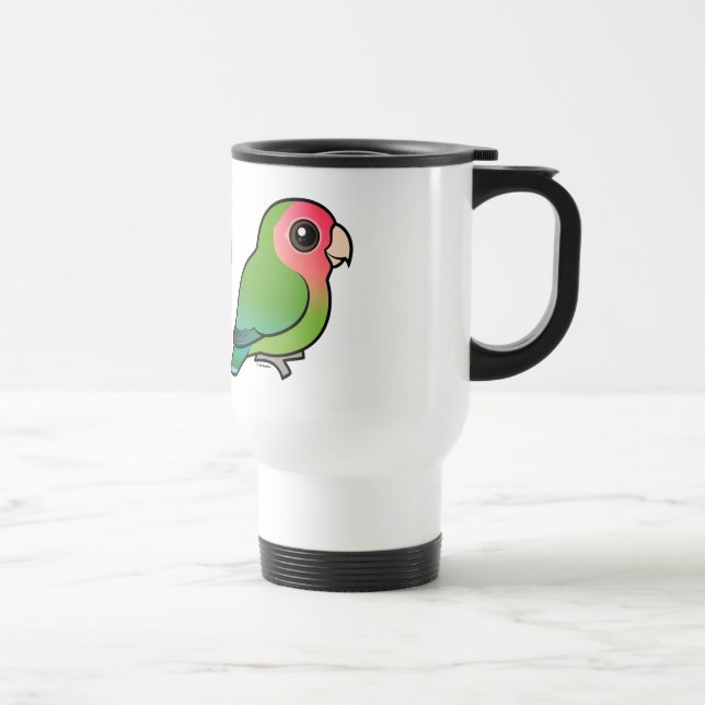 Caneca Térmica Eu amo Lovebirds Pêssego-enfrentados (Direita)