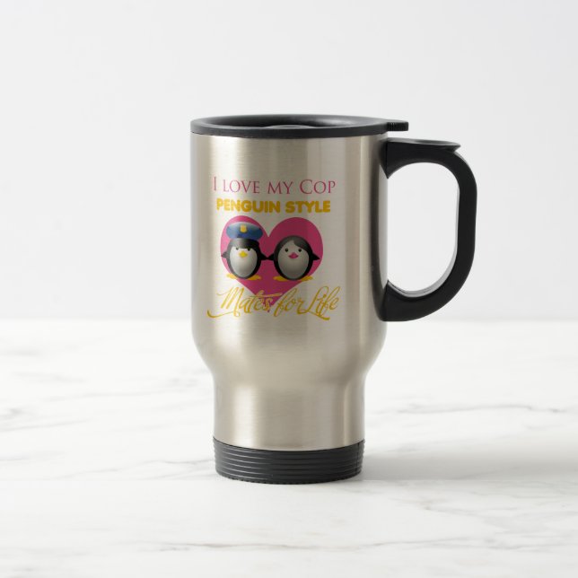 Caneca Térmica Eu amo meu estilo do pinguim da bobina (Direita)