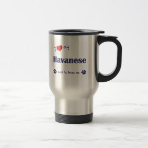 Caneca Térmica Eu amo meu Havanese (o cão masculino)