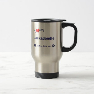 Caneca Térmica Eu amo meu Jackadoodle (o cão masculino)