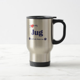 Caneca Térmica Eu amo meu jarro (o cão fêmea)