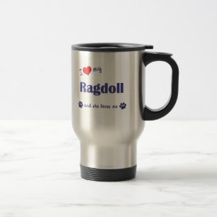 Caneca Térmica Eu amo meu Ragdoll (o gato fêmea)