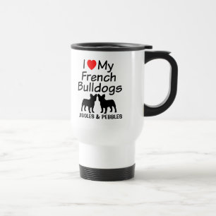 Caneca Térmica Eu Amo Meus Dois Bulldog Franceses