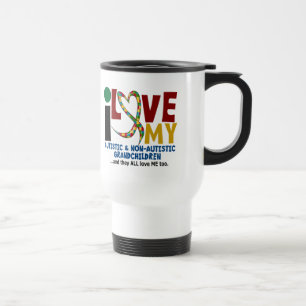 Caneca Térmica Eu amo meus netos 2 autísticos & de NonAutistic