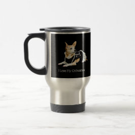 Caneca Térmica Eu amo minha chihuahua no fundo preto