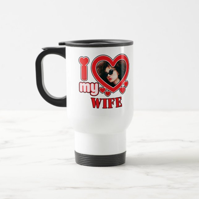 Caneca Térmica Eu Amo Minha Esposa Personalizada (Esquerda)