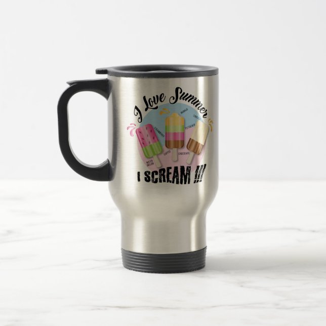 Caneca Térmica Eu amo o Verão - Eu grito !!!   (Esquerda)