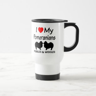 Caneca Térmica Eu Amo Os Meus Dois Cães Pomeranianos Mug