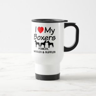 Caneca Térmica Eu Amo Os Meus Três Cães Boxer Mug