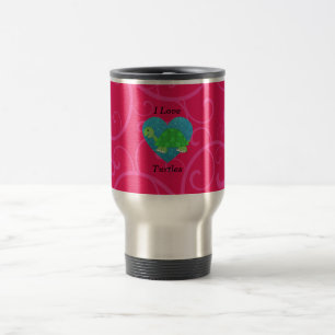 Caneca Térmica Eu amo redemoinhos do rosa das tartarugas