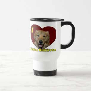 Caneca Térmica Eu amo Retrievers dourados