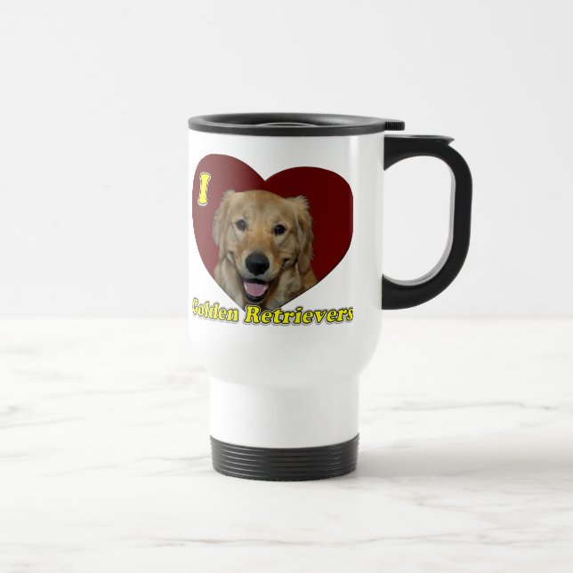 Caneca Térmica Eu amo Retrievers dourados (Direita)