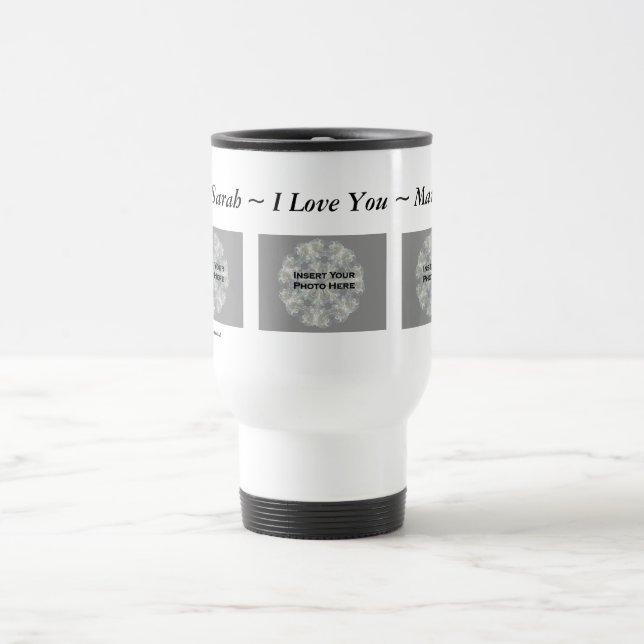 Caneca Térmica Eu Amo Você Foto Personalizável Mug (Centro)