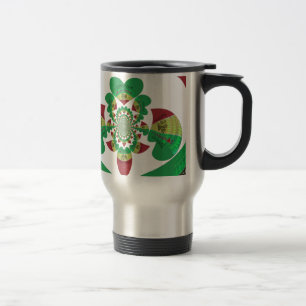 Caneca Térmica Eu ♥ Bandeira - Amo Etiópia   Vermelho Dourado Ver
