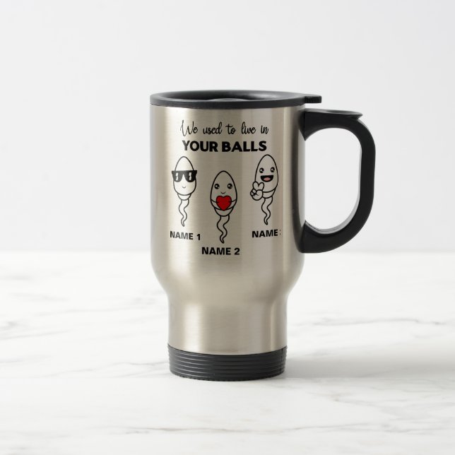 Caneca Térmica Eu Costumava Viver Em Suas Bolas, Engraçado Coffee (Direita)