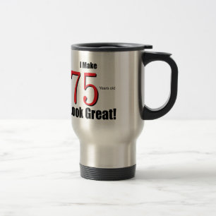 Caneca Térmica Eu faço 75 anos de excelente velho do olhar!
