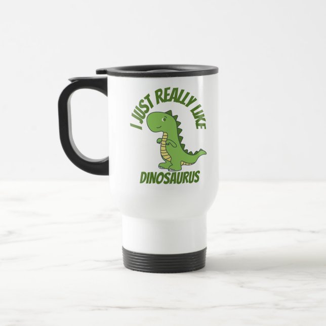 Caneca Térmica Eu gosto muito de dinossauro (Esquerda)