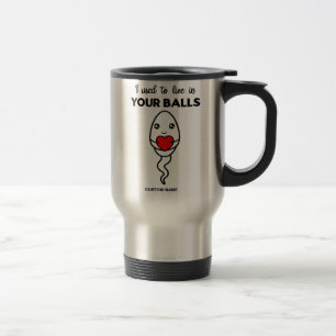Caneca Térmica Eu Morava Em Suas Bolas, Pai De Nome Personalizado