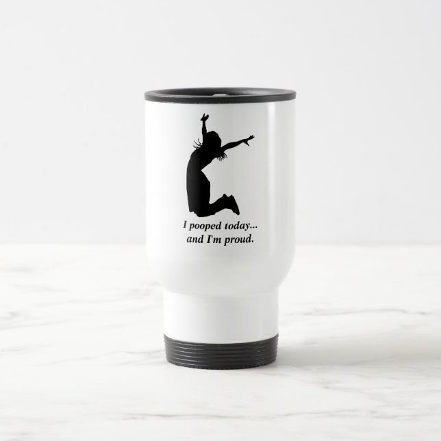 Caneca Térmica "Eu pooped hoje" cómico um presente do amigo da (Centro)