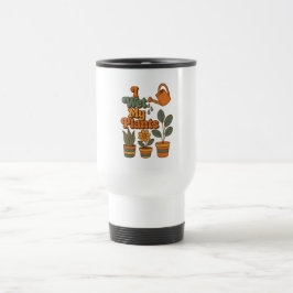 Caneca Térmica Eu Rego Minhas Plantas – Listras Retro dos Anos 70