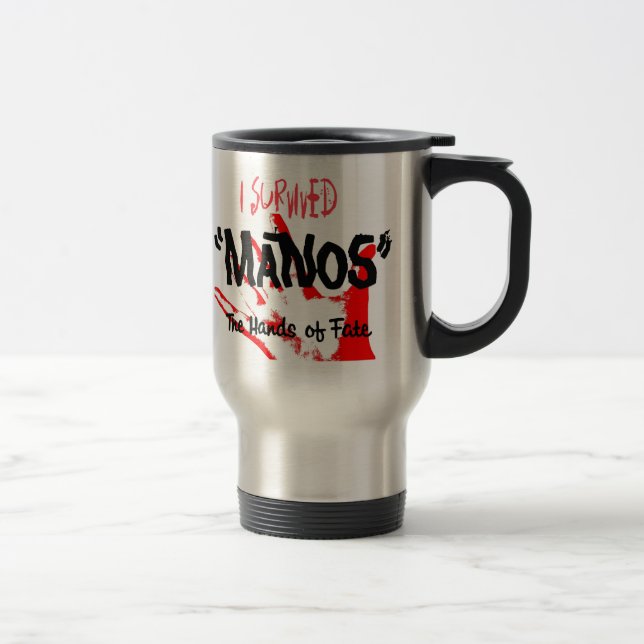 Caneca Térmica Eu sobrevivi a Manos as mãos do destino (Direita)