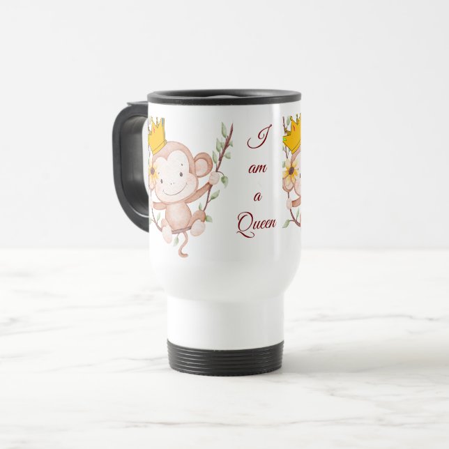 Caneca Térmica Eu Sou Rainha – Elegante (Frente Esquerda)
