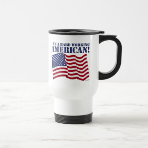 CANECA TÉRMICA EU SOU UM AMERICANO DE TRABALHO DO DURO!