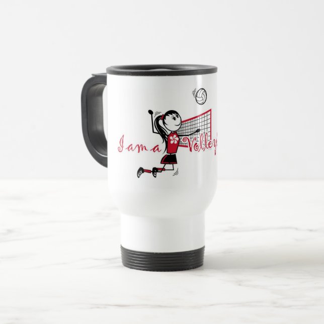 Caneca Térmica "Eu sou uma Garota de Voleibol" (Frente Esquerda)