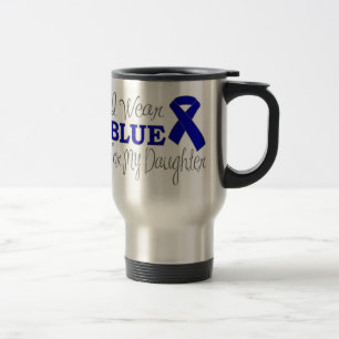 Caneca Térmica Eu visto o azul para minha filha (a fita azul)
