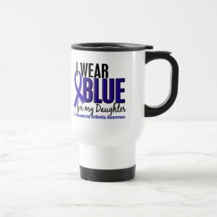 Caneca Térmica Eu visto o RA azul da artrite reumatóide da filha