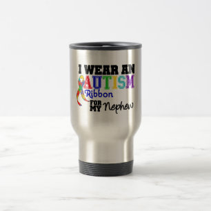 Caneca Térmica Eu visto uma fita do autismo para meu sobrinho
