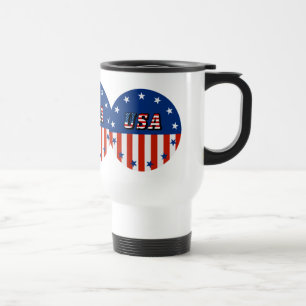 Caneca Térmica EUA - Bandeira Americana e Estrelas em Círculo