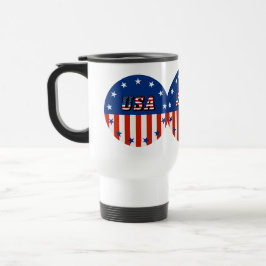 Caneca Térmica EUA - Bandeira Americana e Estrelas em Círculo