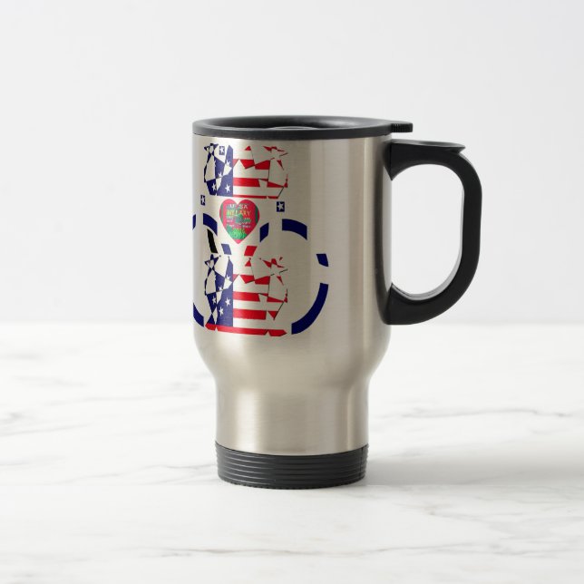 Caneca Térmica EUA Esperam Belo Design de Bandeira Nacional (Direita)