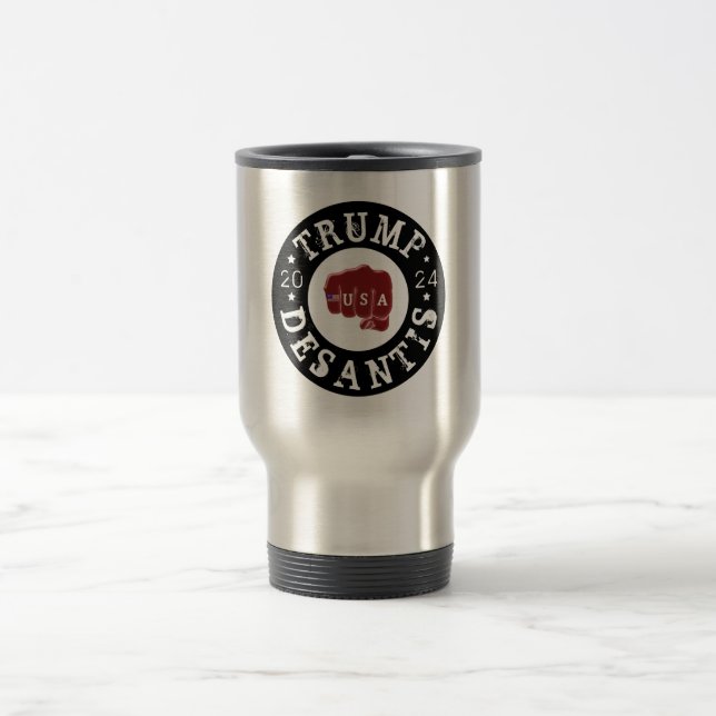 Caneca Térmica EUA Fist Tattoo Trump DeSantis 2024 (Centro)